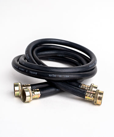 Black Rubber Washing Machine Hose Twin Pack