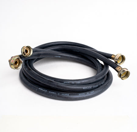 Black Rubber Washing Machine Hose with Elbow Twin Pack