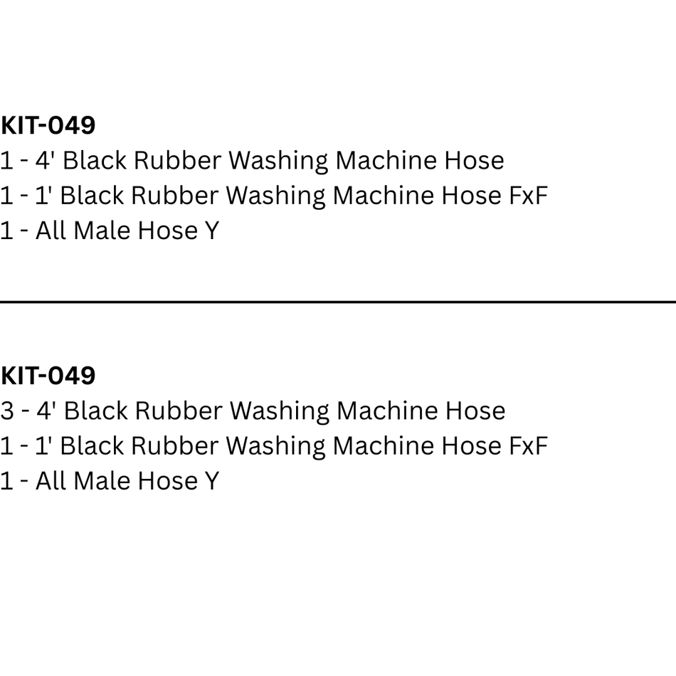 4 FT Black Rubber - Steam Dryer Installation kit