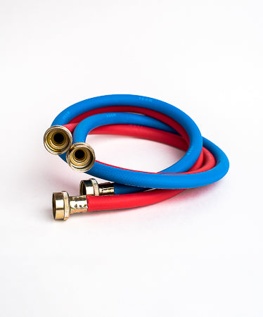 Red & Blue Rubber Washing Machine Hose Twin Pack